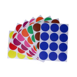 Royal Green Dot Stickers 8 Colours 1.5" Coloured Labels for Colour Coding - Pack of 96
