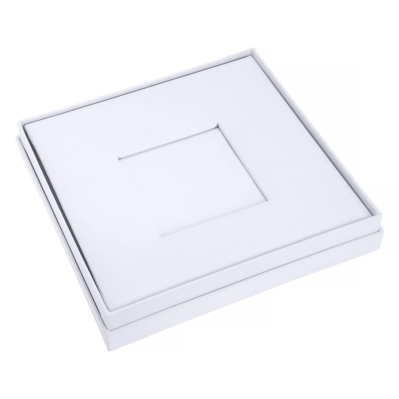 Large blank white linen slip-in photo album (Gift Boxed) Holds