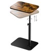 Side Table Sofa Tray for Couch Heavy Metal Base Swivel/Adjustable