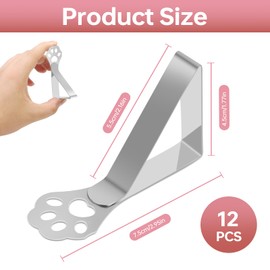 YFPOPONE Tablecloth Clip Stainless Steel Pack of 12 Outdoor Tablecloth Clips, Cat Claw Tablecloth Clip Holder, Table Clips for Thick Tables for Garden Table Restaurant Family Picnics