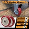 Juvielich 4Pcs 2.5 Inch Push Cart Wheels, Red PU Caster