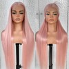 BlackSwern 13x6 Pastel Pink Lace Frontal Wigs, HD Glueless Synthetic