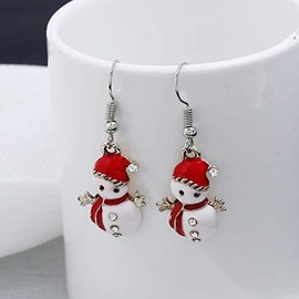 BSLVWG Christmas Decoration, Women's Christmas Earrings, Christmas Tree/Snowman/Snowflake Ornaments, Jewelry, Gifts for Women, Holiday Party, Alloy Steel