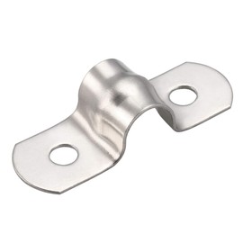 sourcing map 8mm(0.3") Rigid Pipe Strap, 2 Holes 304 Stainless Steel Tension Tube Clip Clamp 20pcs