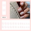 JUSTUSNX Pack of 24 Square Sequins False Nails Pink Short
