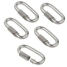 Helonge Quick Chain Links, 5 Pcs 2 inch M5/5mm D Shape Locking Quick Chain Repair Links Quick Link Connector