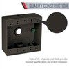 2-Gang Weatherproof Box, Three 3/4 in. Outlets, Bronze