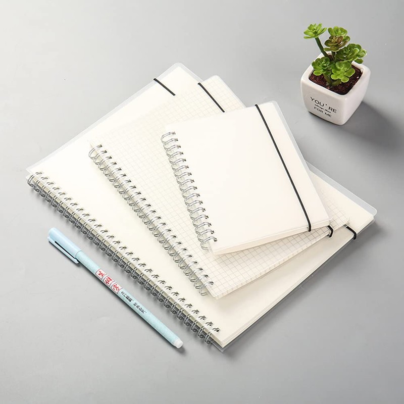 Shulaner Spiral Notebook A6 Blank, 80 Sheets Paper, PP Matte