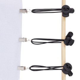 DELORIGIN 10 Set Stretch Clip for Cross Stitch, Black Cross-Stitch Side Clips, Side Tensioners Clips for Scroll Frames, Side Tensioners for Embroidery Frames Needlework Cross Stitch Embroidery