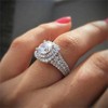 925 Sterling Silver Shiny Full Diamond Ring 18K Gold Cocktail