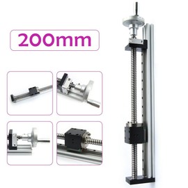 8 Inch Ball Screw Actuator, Linear Motion Actuators with Handwheel Manual Sliding Table CNC Linear Rail Guide Slide Stage Linear Motion Slide Rails Linear Bearings and Rails 200mm Stroke