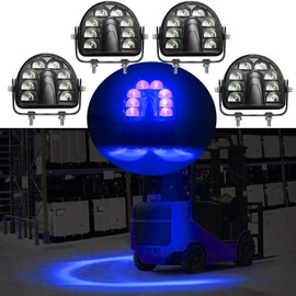 ONERAY [4 Pack Forklift Safety Light Blue Arc LED Warning Light Warehouse Pedestrian Warning Arch Zone Spotlight 20W DC10-80V for Truck Security Indicator Spotlight Brightness (New)