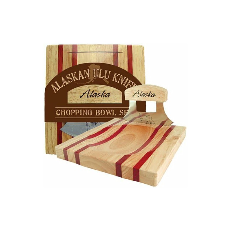 Alaska Ulu Knife and Chopping Bowl Set