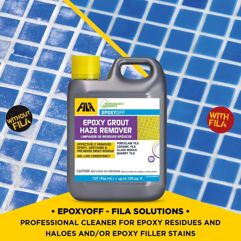 FILA EPOXYOFF, Epoxy Grout Haze Remover, Effectively Removes Epoxy Residue,