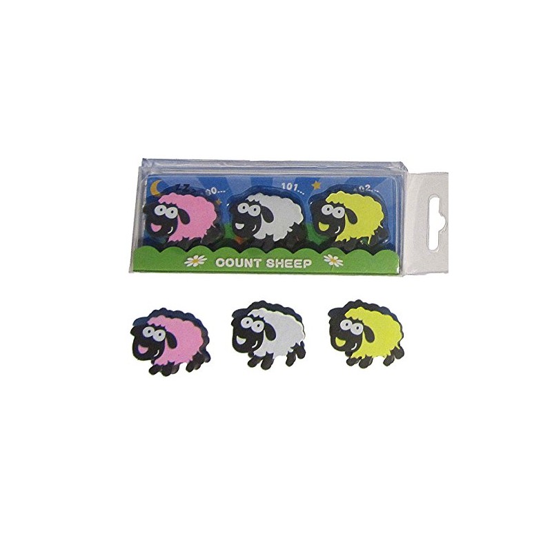Childrens Kids Novelty School Erasers Count Sheep - 3 Sheep