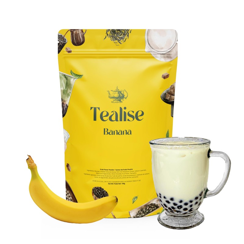 Tealise Instant Boba Tea Banana Tapioca Jumbo Straw Bubble Tea