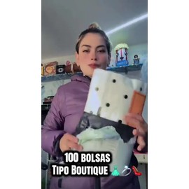 100 Bolsa Embalaje Boutique Polipapel Regalo Fiesta Boda Plastico Multiuso Papeleria Resistente Decorada Color Azul Diseño Venado con Asa 25x35cm