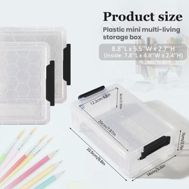 LATEEFAH Pencil Case, 4 Pack Plastic Pencil Box Clear Marker Organizer Storage Containers with Lids, Extra Large Stackable Storage Boxes for Crafts, Home, Office Supplies