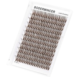Bodermincer D Curl 240pcs 20D Lash Clusters Wispy Lashes Rose,Red,Blue,Black,Brown,Purple,Light Green,Dark Green Colors to Choose Lashes Cluster Eyelashes Eyelash Extension (16mm, Brown)
