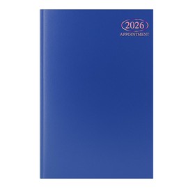 Sixstore 2026 Appointment Week to View A5 Diary, A5 WTV Planner Hardback Cover Casebound, Hourly Appointment Slots from 9:00 to 17:30 Monday to Friday, Blue