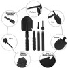 Folding Camping Shovel 31inch, Heavy-Duty Survival Shovel with Pickaxe, Carbon