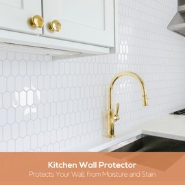 Vamos Tile Upgraded Thicker Design Backsplash Tile Peel and Stick, 10-Sheet Grayish White with Gray Grout Long Hexagon Self Adhesive Wall Tiles Stick On Backsplash for Kitchen Bathroom RV Fireplace