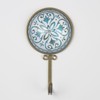 Fyne-Finds 15cm Glass Dome 3D Teal Blue Brass Hanging Hanger