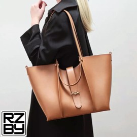 Tote Bag Large Capacity, Gold Toned Accents, Bonus Matching Large Zip Purse & Razzberry Dust Bag, Versatile Handles and Shoulder Straps