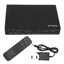 4K 60Hz HD Multimedia Interface Switch Splitter 4K 3D 1080P HDCP2.2 HDR 10 2x2 HD Multimedia Interface Switcher 100‑240V US Plug