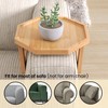 Danfoxer Couch Arm Tray,Bamboo Folding Sofa Trays,Octagonal Round Sofa Armrest