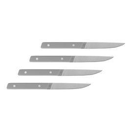 Misen Steak Knives Set of 4 - Precision Serrated Blades for Effortless Dining - Stainless Steel - Superior Cuts with Four Steak Knives Handles for Stylish Elegance - Gray