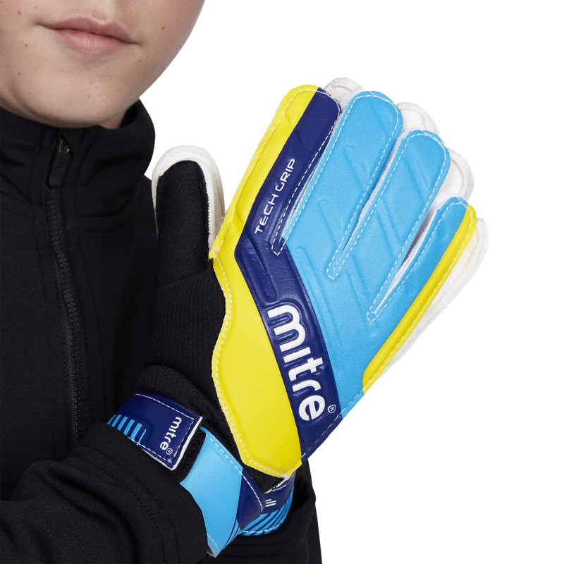 Mitre Magnetite JNR Goalkeeping gloves - Blue/Cyan/Yellow - 5