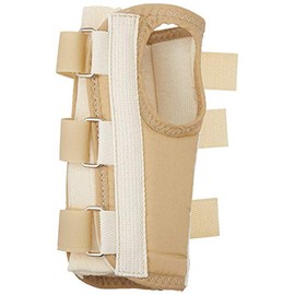 Rolyan Regular Length Enlarged Thumb Hole D-Ring Wrist Braces, Left, Extra-Small, Fixed Position Stabilizer Brace with Secure Closure for Immobilization, for Arthritis, Tendonitis, Carpal Tunnel