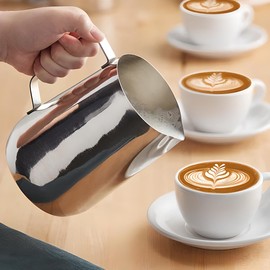 OCS Parts Polished Stainless Steel Frothing Pitchers | 50 Ounce Cup | Commercial Grade Pitchers to Steam and Froth Milk or Cream for Lattes, Cappuccinos and Espressos