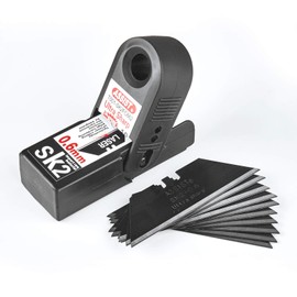 ASSIST 60-pack Utility Knife Blades,6 Durable Plastic Boxes, SK2 High-Carbon Steel,Nice Tempered Black Blade Replacement for Standard Retractable Cutting Knives, Box Cutter