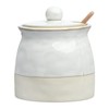 Creative Co-Op White Stoneware Sugar Pot with Lid