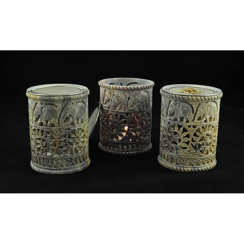 Budawi® Soapstone Incense Burner with Strainer