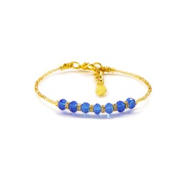 Sospiri Venezia - Women's Bracelet with 7 Bohemian Crystals diameter 0,23 inc, Original Bracelet, Ideal Jewel as a Gift, Made in Italy with Certificate (Blue)