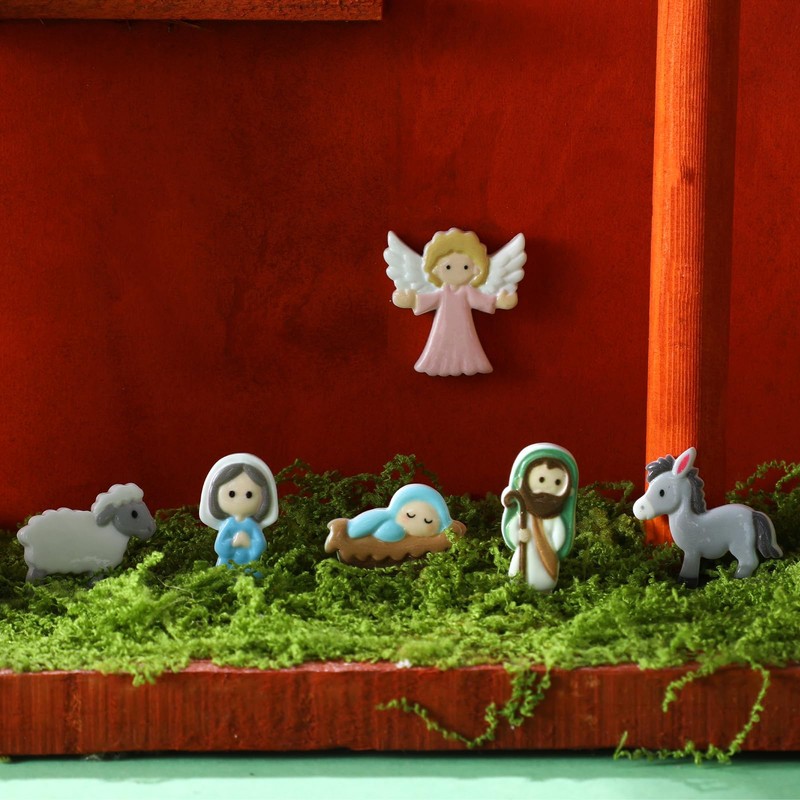 Cinnvoice 60 Pcs Christmas Nativity Sets for Crafts Mini Nativity