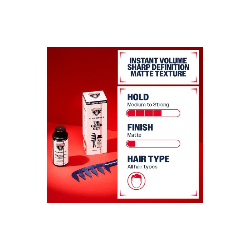 Slick Gorilla Hair Styling Texture Powder and Texture Comb |