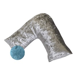 Lancashire Textiles Luxury Crushed Velvet V-Shaped Pillowcase – Soft, Lightweight & Glamorous Pillowcase for V-Shaped Support Pillow – Ideal For Pregnancy and Breastfeeding [Colour - Aqua]