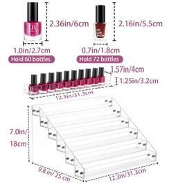 Gospire 6 Tier Clear Acrylic Nail Polish Ink Rack Sunglasses Organizer Eyeglasses Display Rack essential oil Stand Holder Jewelry Makeup Organizer