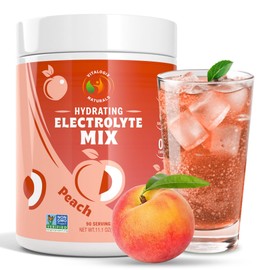 Electrolytes Powder No Sugar - Peach Hydration Powder | Sugar-Free Electrolyte Mix, Zero Sugar, Keto & Vegan Electrolyte Drink, Clean Natural Hydration for Instant Rehydration - 90 Servings