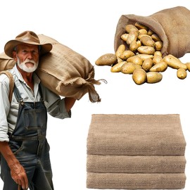 JAJEDS Burlap Bags for Potatoes, Tomatoes & Produce Storage 23"x 39"– Multi-Use Burlap Sack for Plant Frost Protection, Outdoor Garden, & Harvesting – Durable, Breathable (3pcak)