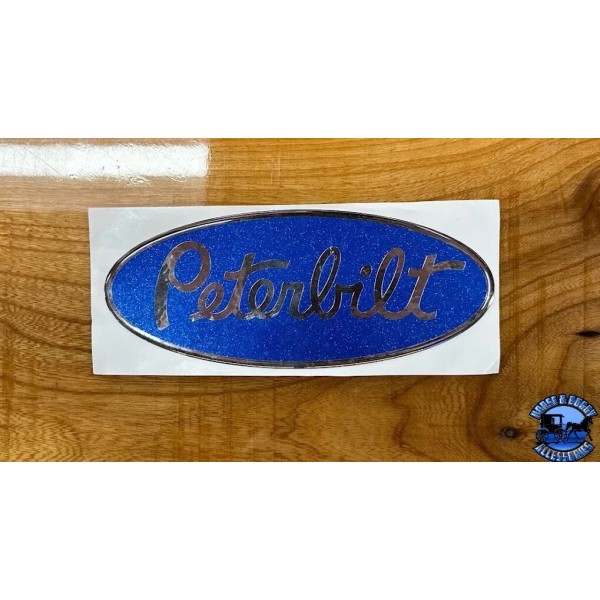 Peterbilt Metallic Blue/Chrome replacement Peterbilt decal emblem genuine size &