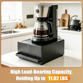 Kitchen Organiser, Extendable Undermount Drawer, Minimalist, Magnetic Divider, 27 x 22 x 11 cm, for Coffee Capsules, Tea Bags and Small Utensils