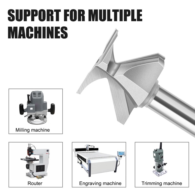 Arc Bending Integrated Cutter, 1/2in Shank Woodworking Milling Bit for