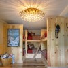 CVKASH 4-Lights Crystal Chandelier Modern Semi Flush Mount Ceiling Light