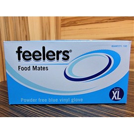 Powder-Free Disposable Vinyl Gloves - XL Blue - 100 Pack