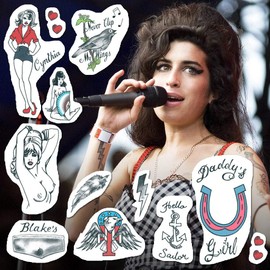 Amy Winehouse Temporary Tattoo Set